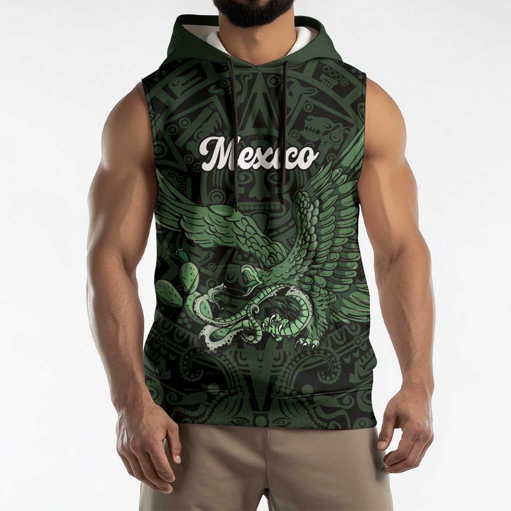 Green Mexico Aztec Custom Sleeveless Hoodie Special Edition Heritage - Wonder Print Shop