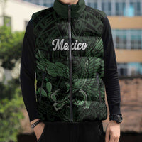 Green Mexico Aztec Custom Sleeveless Puffer Jacket Special Edition Heritage - Wonder Print Shop