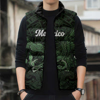 Green Mexico Aztec Custom Sleeveless Puffer Jacket Special Edition Heritage - Wonder Print Shop