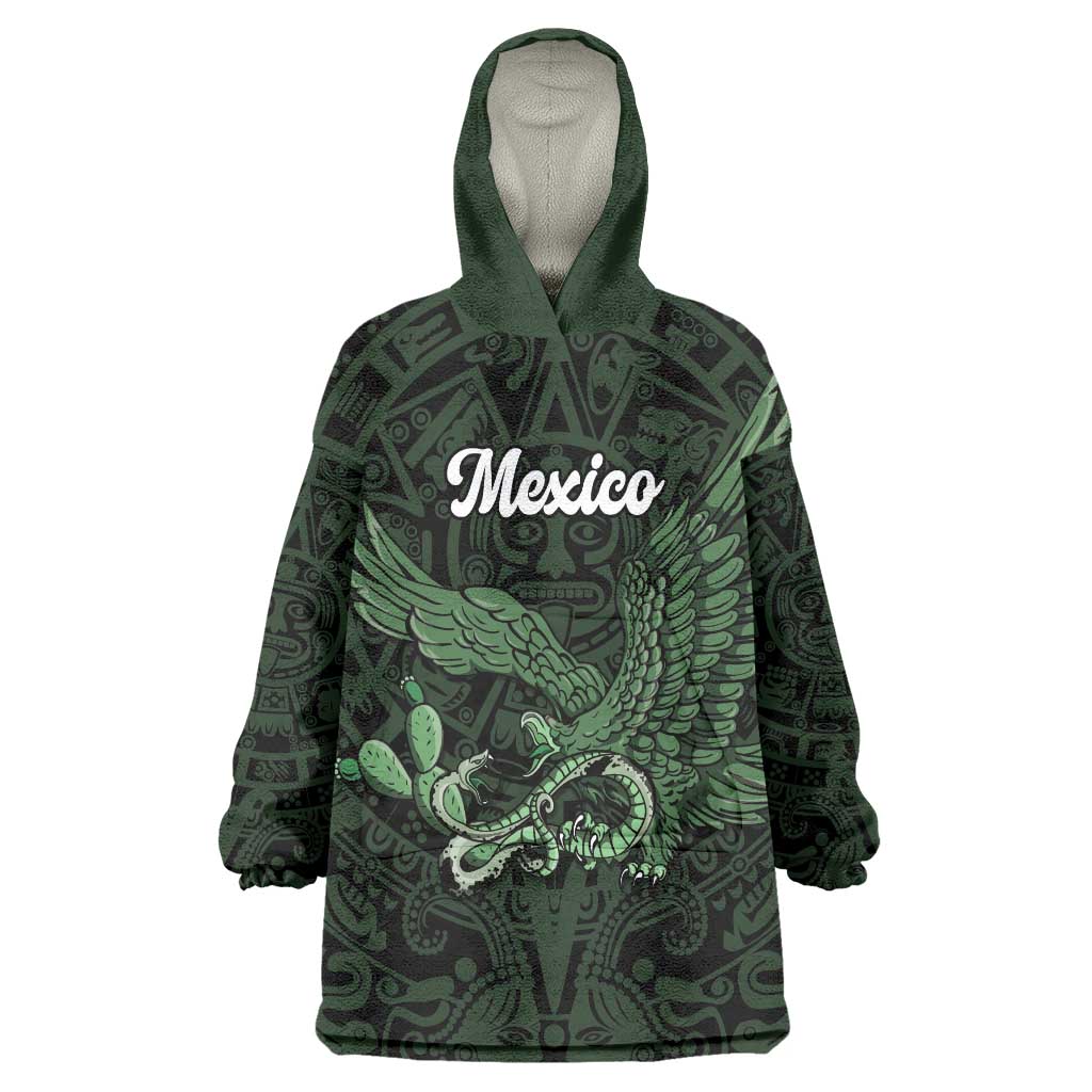 Green Mexico Aztec Custom Wearable Blanket Hoodie Special Edition Heritage - Wonder Print Shop
