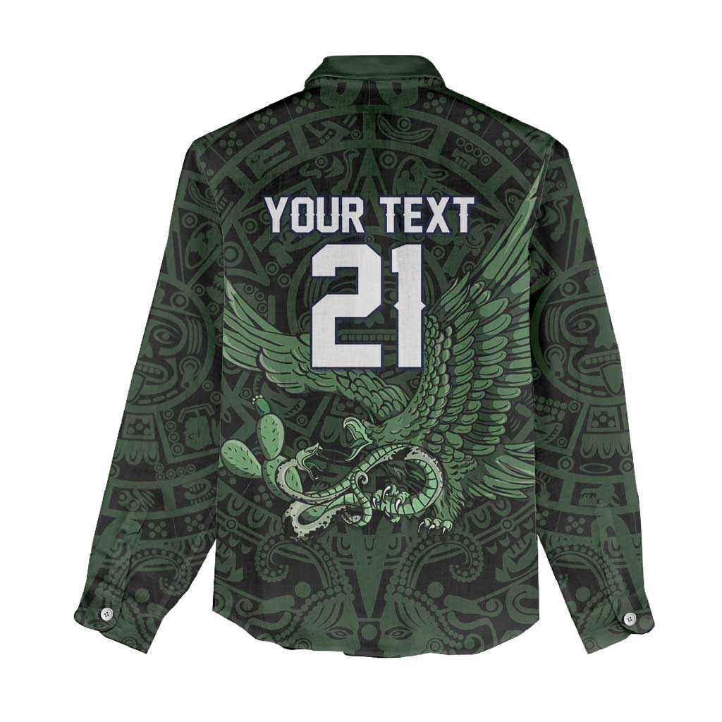 Green Mexico Aztec Custom Women Casual Shirt Special Edition Heritage - Wonder Print Shop