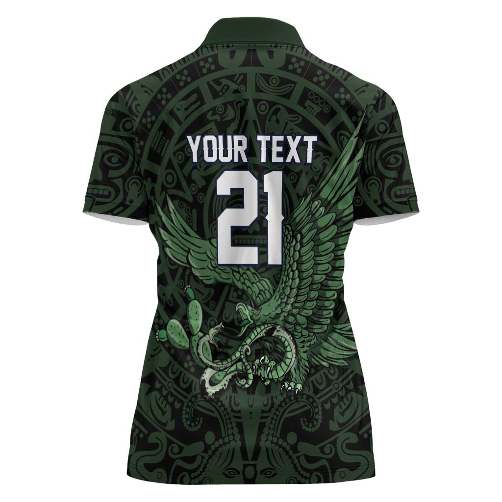 Green Mexico Aztec Custom Women Polo Shirt Special Edition Heritage - Wonder Print Shop