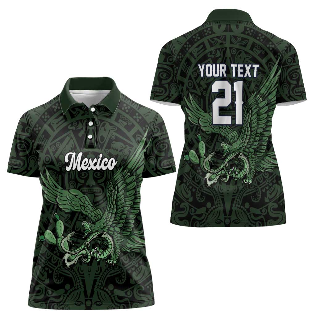 Green Mexico Aztec Custom Women Polo Shirt Special Edition Heritage - Wonder Print Shop