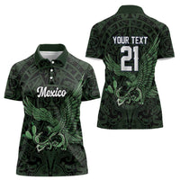 Green Mexico Aztec Custom Women Polo Shirt Special Edition Heritage - Wonder Print Shop