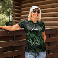 Green Mexico Aztec Custom Women Polo Shirt Special Edition Heritage - Wonder Print Shop
