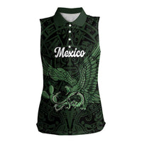 Green Mexico Aztec Custom Women Sleeveless Polo Shirt Special Edition Heritage - Wonder Print Shop