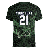 Green Mexico Aztec Custom Women V-Neck T-Shirt Special Edition Heritage - Wonder Print Shop