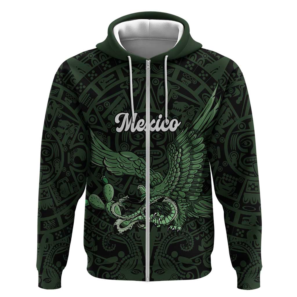 Green Mexico Aztec Custom Zip Hoodie Special Edition Heritage - Wonder Print Shop