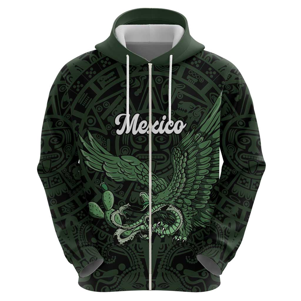 Green Mexico Aztec Custom Zip Hoodie Special Edition Heritage - Wonder Print Shop