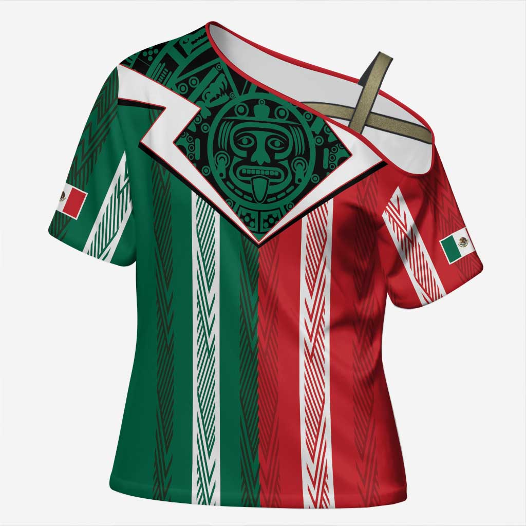 Custom World Soccer Mexico 2026 Cross Shoulder Shirt El Tri Colors Heritage - Wonder Print Shop