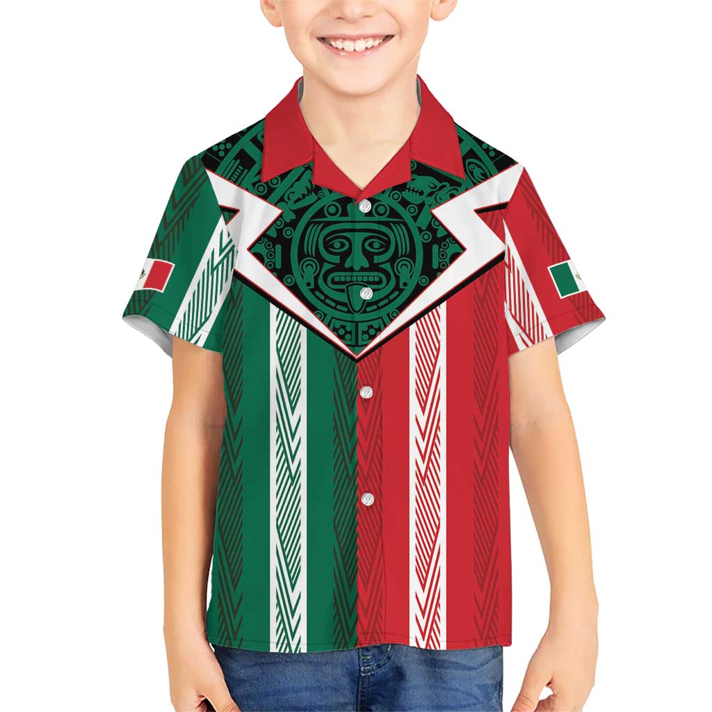 Custom World Soccer Mexico 2026 Kid Hawaiian Shirt El Tri Colors Heritage - Wonder Print Shop