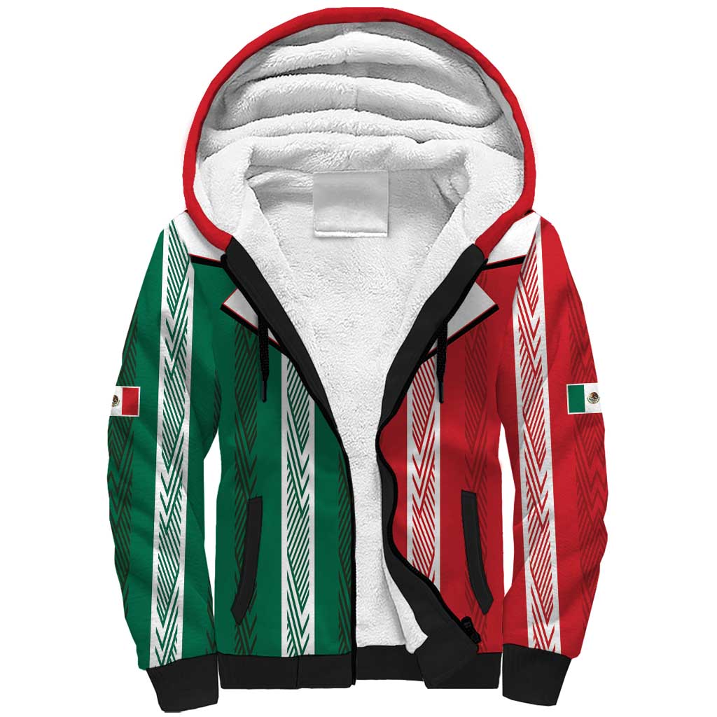 Custom World Soccer Mexico 2026 Sherpa Hoodie El Tri Colors Heritage - Wonder Print Shop