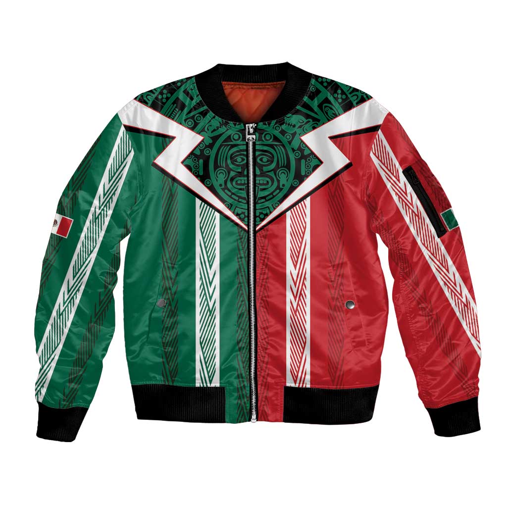Custom World Soccer Mexico 2026 Sleeve Zip Bomber Jacket El Tri Colors Heritage - Wonder Print Shop