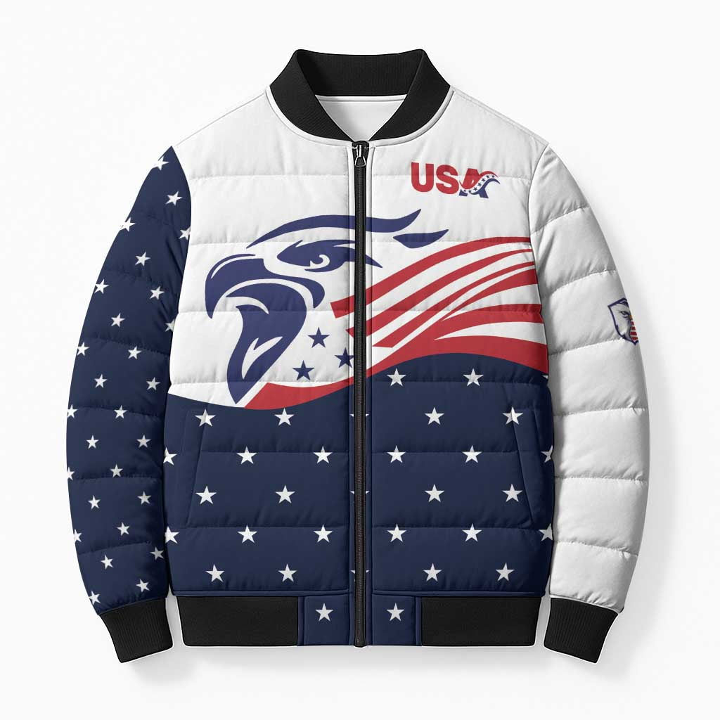 United States Soccer Bomber Puffer Jacket Stars and Stripes Special Edition Heritage - Wonder Print Shop