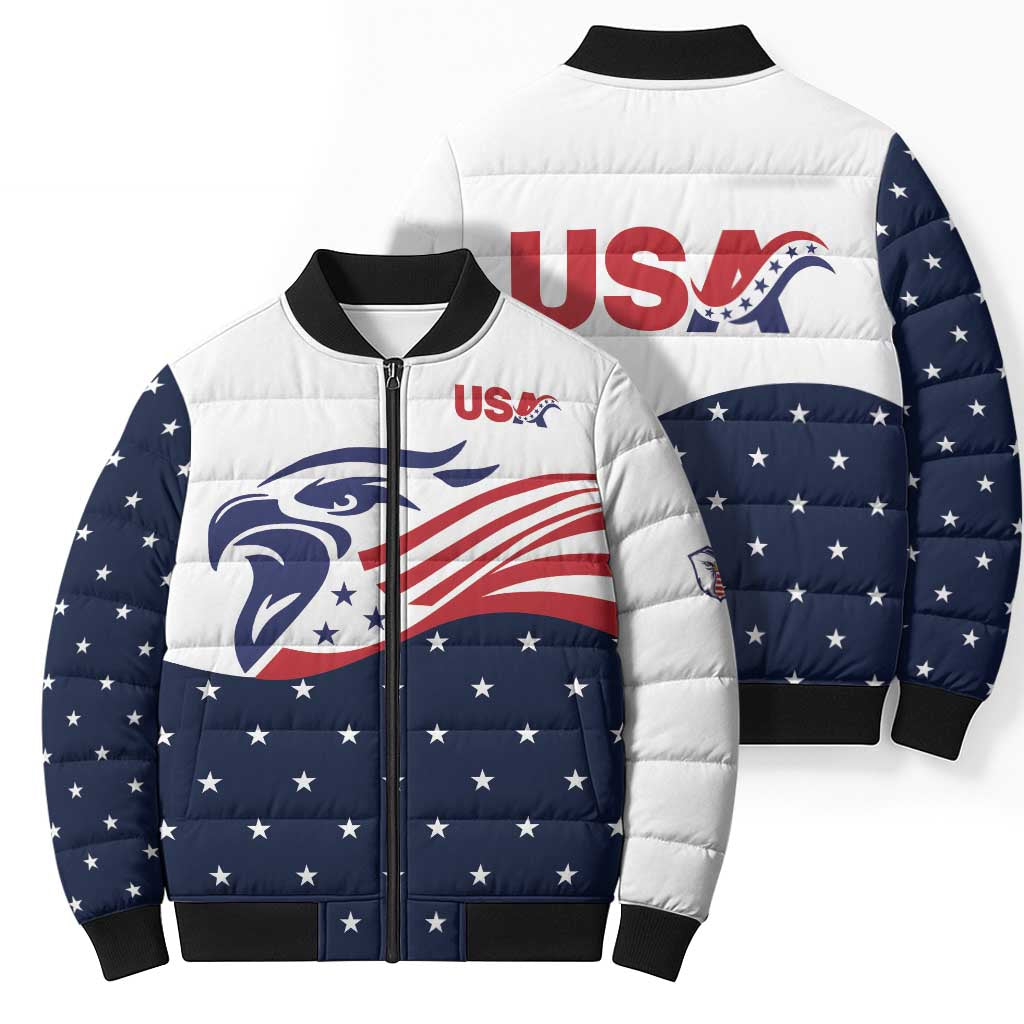 United States Soccer Bomber Puffer Jacket Stars and Stripes Special Edition Heritage - Wonder Print Shop