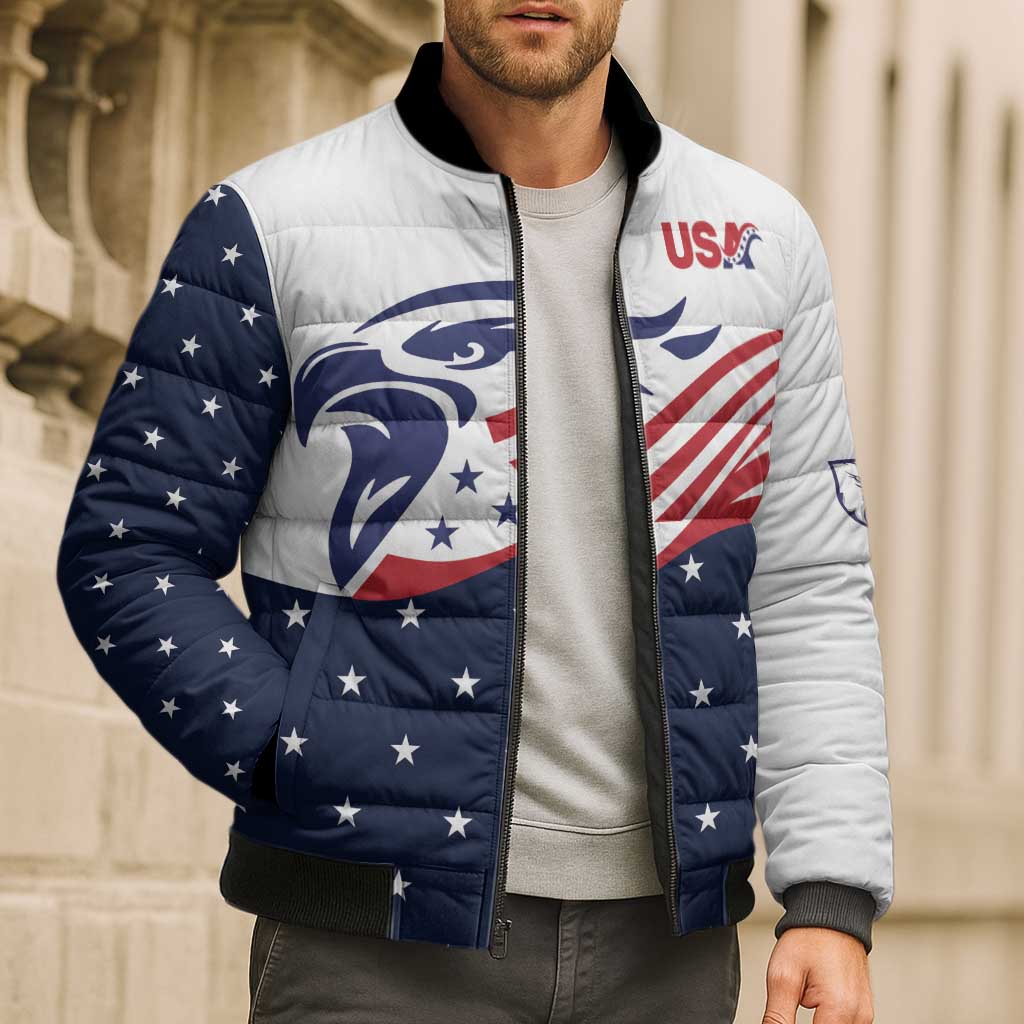 United States Soccer Bomber Puffer Jacket Stars and Stripes Special Edition Heritage - Wonder Print Shop
