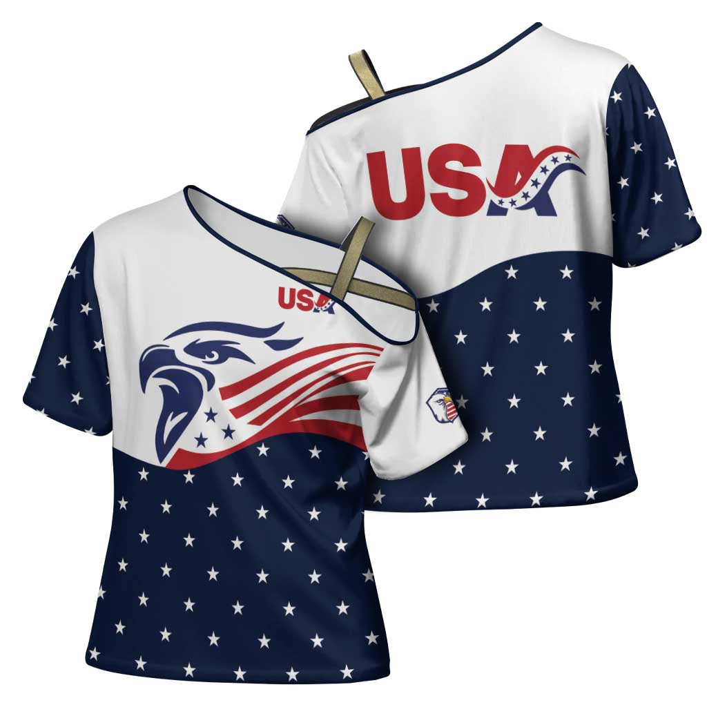 United States Soccer Cross Shoulder Shirt Stars and Stripes Special Edition Heritage - Wonder Print Shop