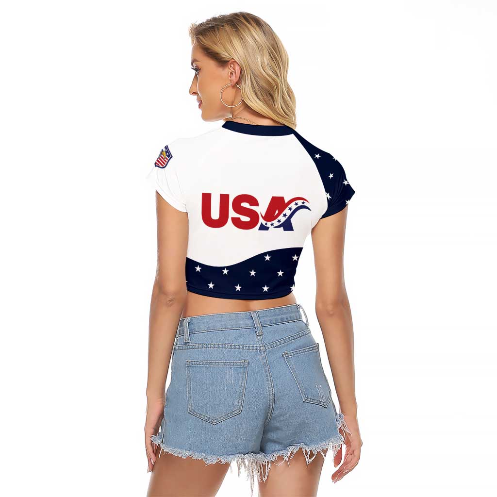 United States Soccer Raglan Cropped T Shirt Stars and Stripes Special Edition Heritage - Wonder Print Shop