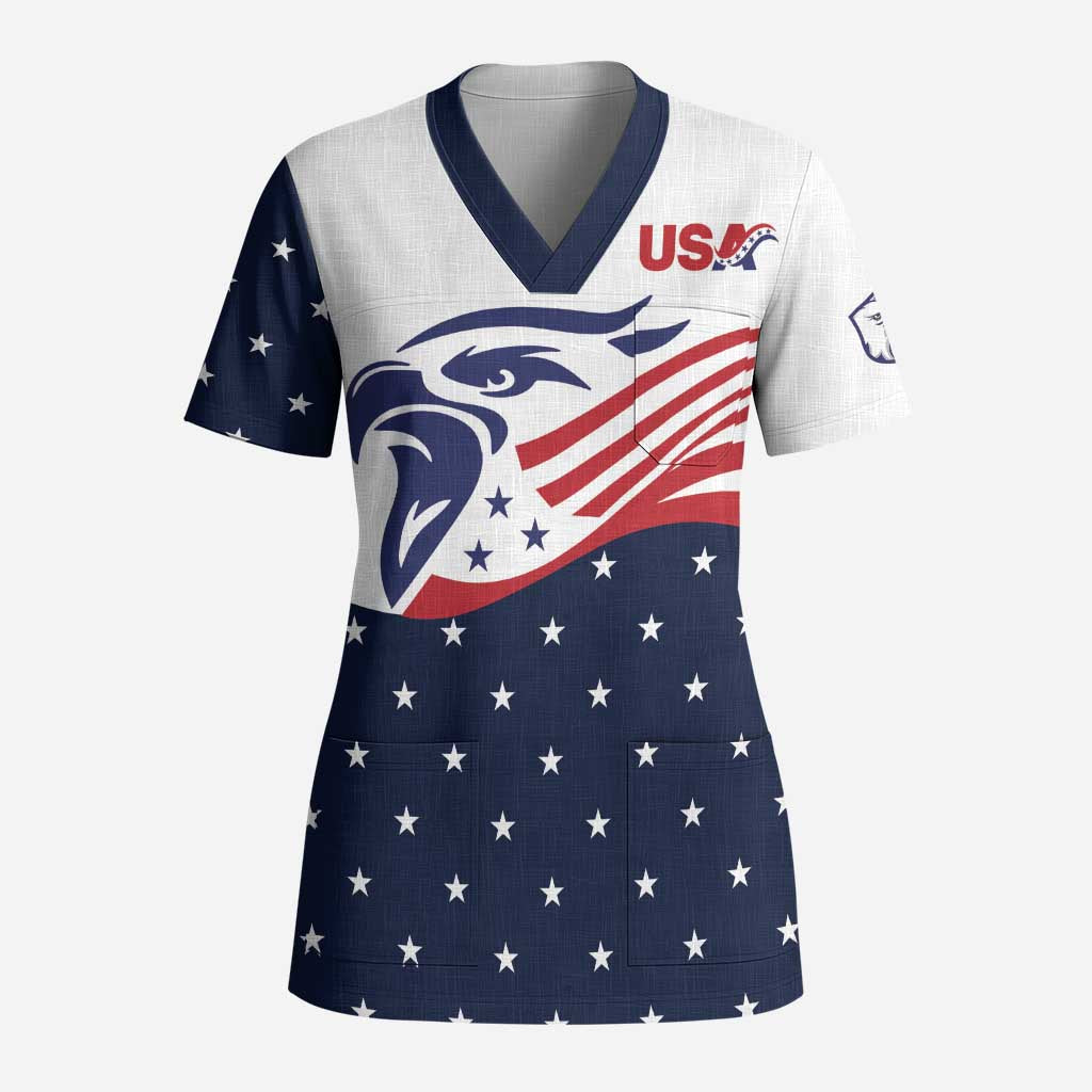 United States Soccer Scrub Top Stars and Stripes Special Edition Heritage - Wonder Print Shop