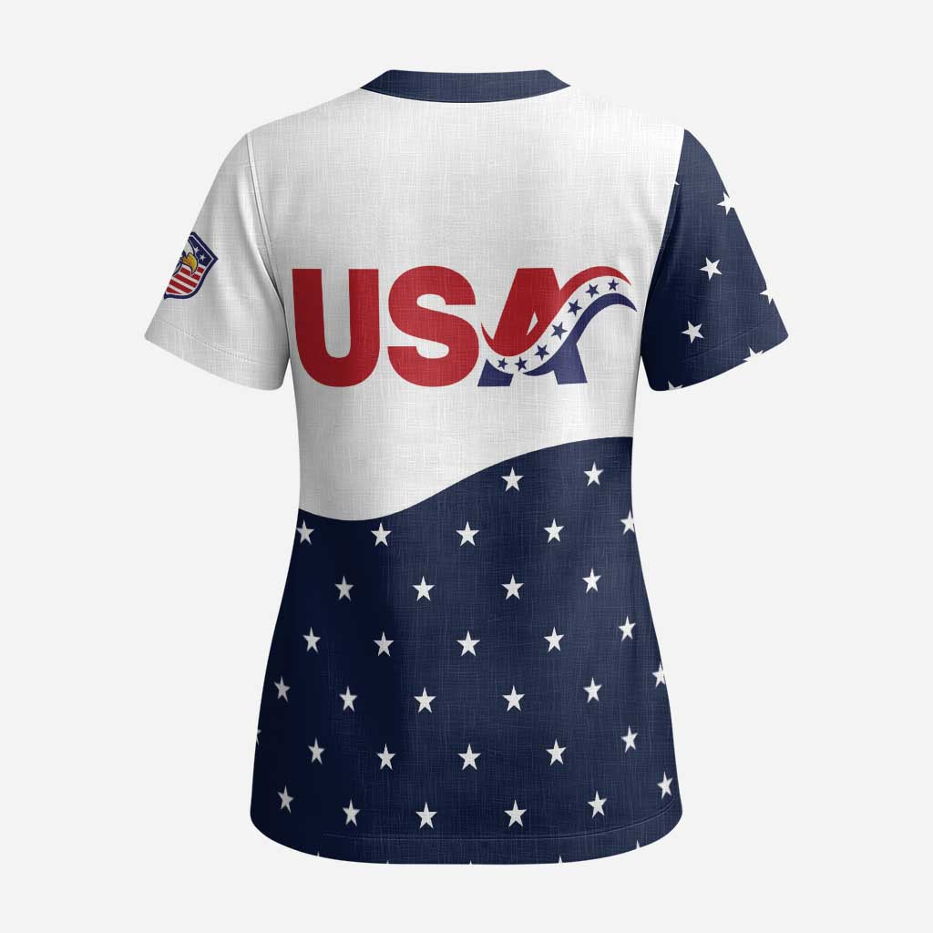 United States Soccer Scrub Top Stars and Stripes Special Edition Heritage - Wonder Print Shop