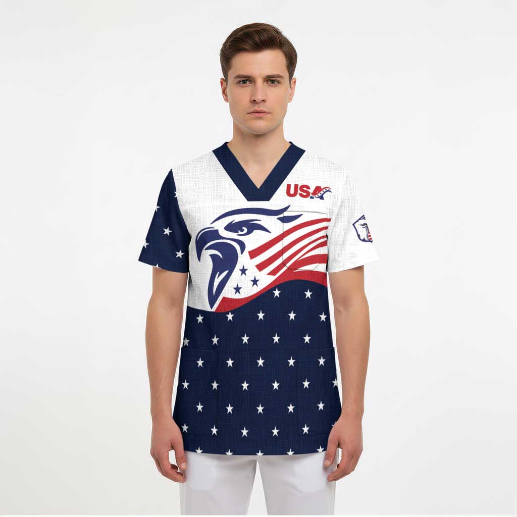 United States Soccer Scrub Top Stars and Stripes Special Edition Heritage - Wonder Print Shop