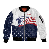 United States Soccer Sleeve Zip Bomber Jacket Stars and Stripes Special Edition Heritage - Wonder Print Shop