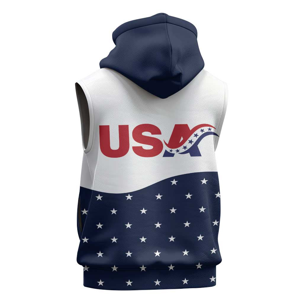 United States Soccer Sleeveless Hoodie Stars and Stripes Special Edition Heritage - Wonder Print Shop