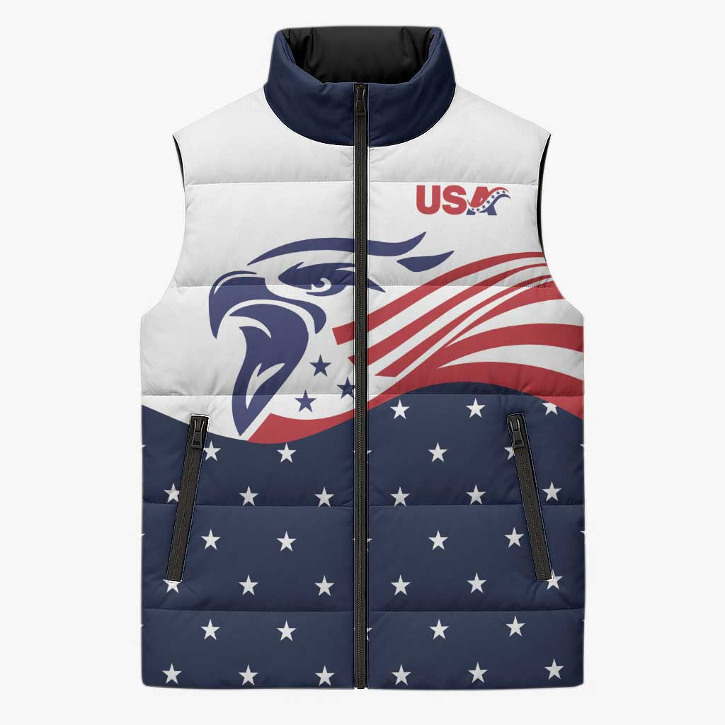 United States Soccer Sleeveless Puffer Jacket Stars and Stripes Special Edition Heritage - Wonder Print Shop
