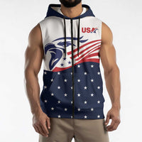 United States Soccer Sleeveless Zip Hoodie Stars and Stripes Special Edition Heritage - Wonder Print Shop