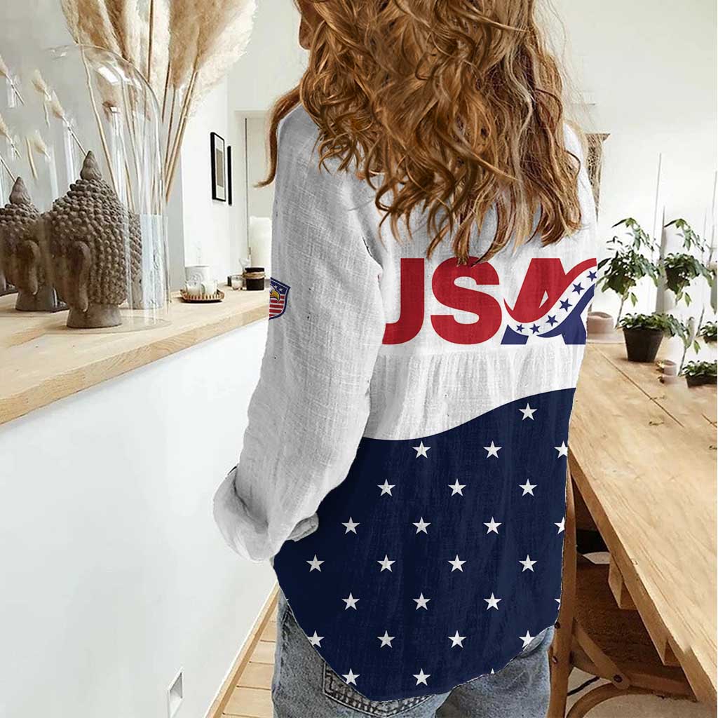 United States Soccer Women Casual Shirt Stars and Stripes Special Edition Heritage - Wonder Print Shop