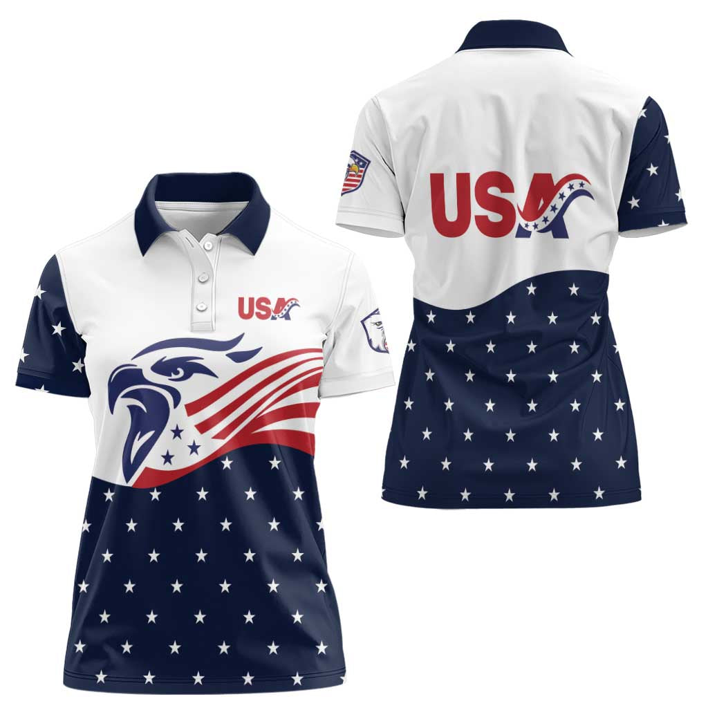 United States Soccer Women Polo Shirt Stars and Stripes Special Edition Heritage - Wonder Print Shop