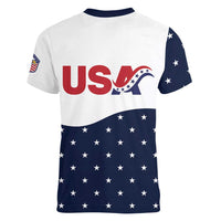 United States Soccer Women V-Neck T-Shirt Stars and Stripes Special Edition Heritage - Wonder Print Shop