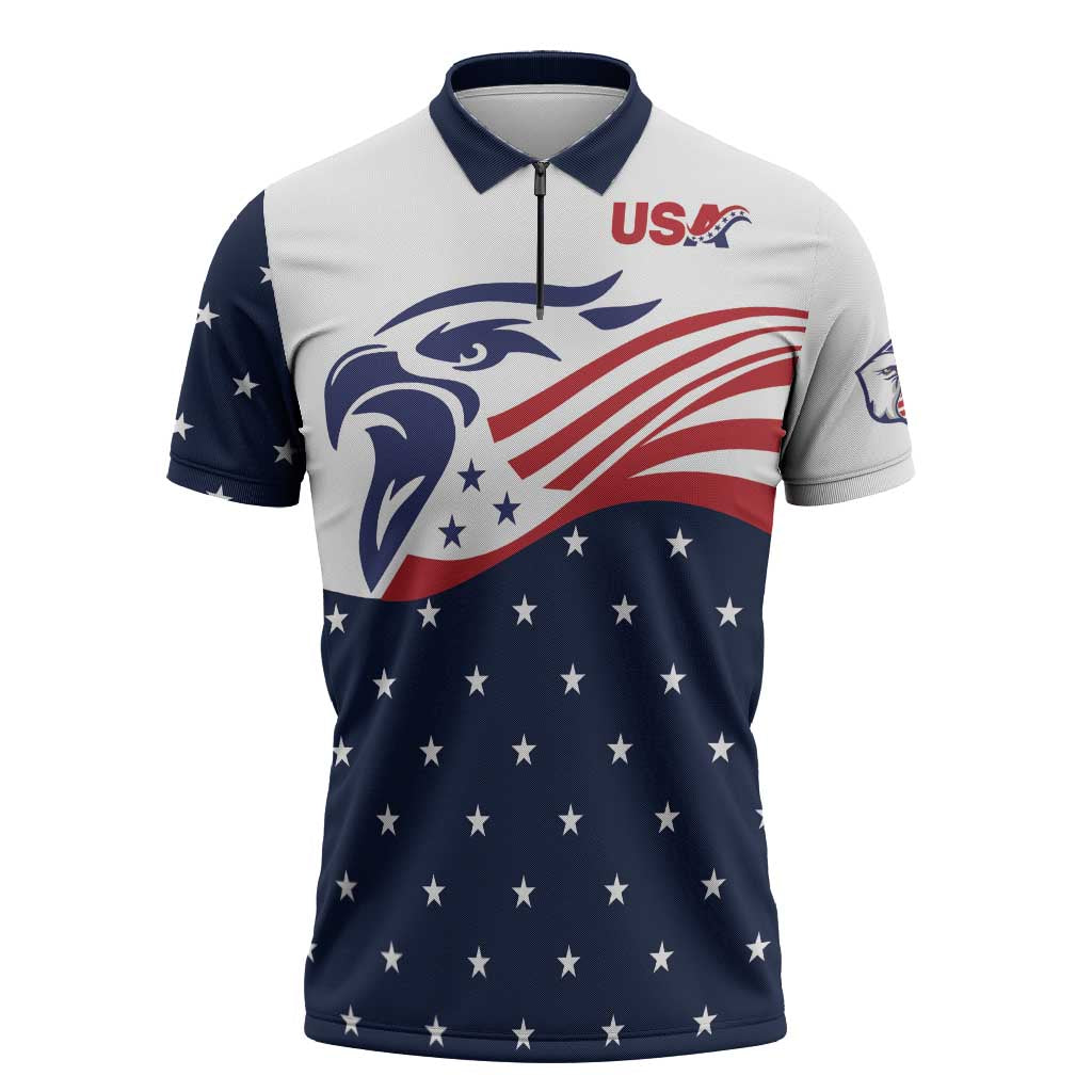 United States Soccer Zipper Polo Shirt Stars and Stripes Special Edition Heritage - Wonder Print Shop