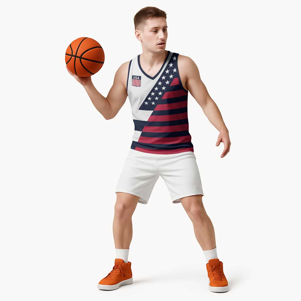 Custom World Soccer United States 2026 Basketball Jersey Simple Stars and Stripes - Wonder Print Shop