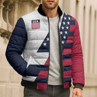 Custom World Soccer United States 2026 Bomber Puffer Jacket Simple Stars and Stripes - Wonder Print Shop