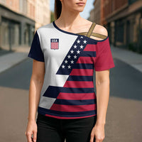 Custom World Soccer United States 2026 Cross Shoulder Shirt Simple Stars and Stripes - Wonder Print Shop