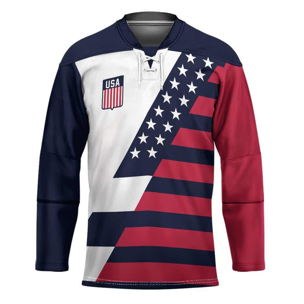 Custom World Soccer United States 2026 Hockey Jersey Simple Stars and Stripes - Wonder Print Shop