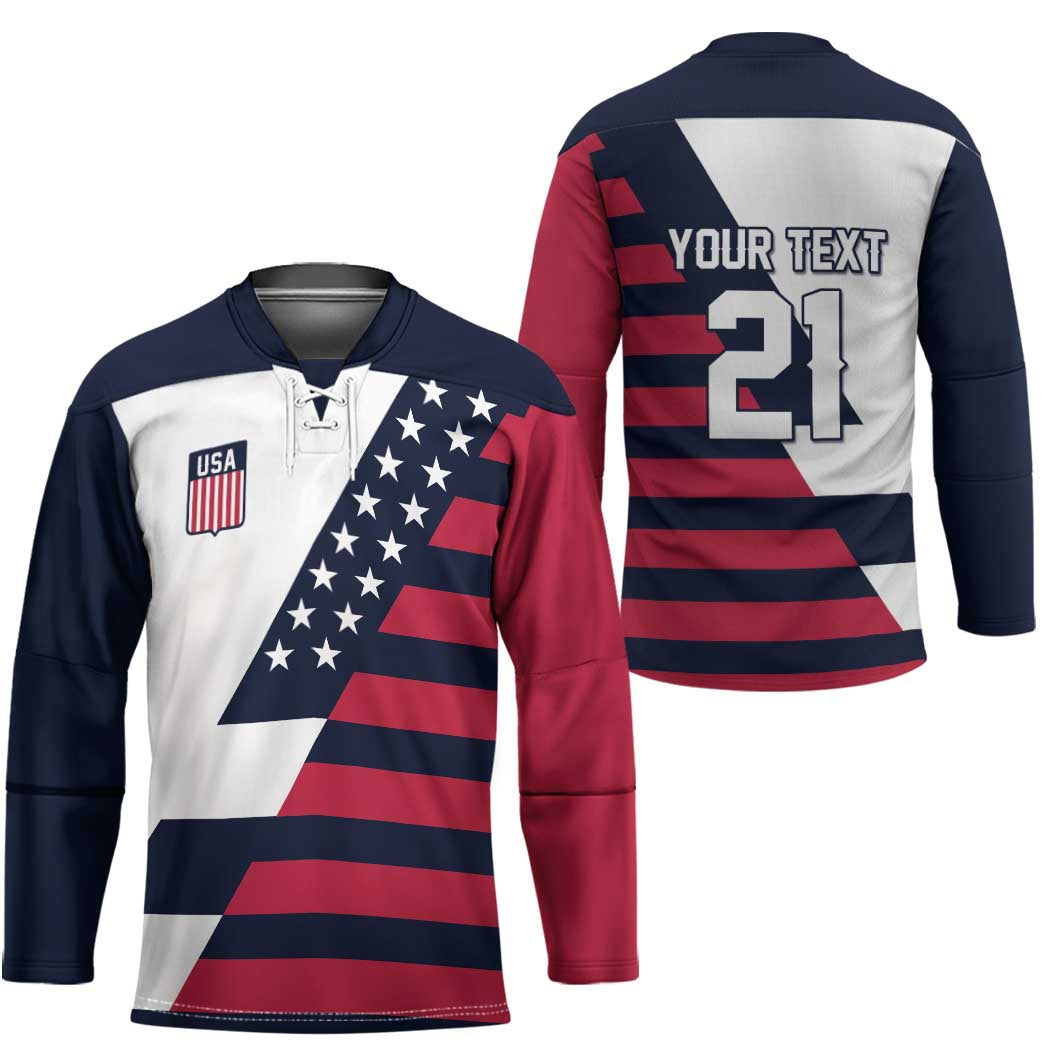 Custom World Soccer United States 2026 Hockey Jersey Simple Stars and Stripes - Wonder Print Shop