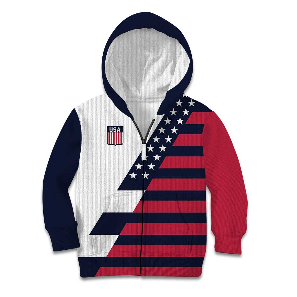 Custom World Soccer United States 2026 Kid Hoodie Simple Stars and Stripes - Wonder Print Shop