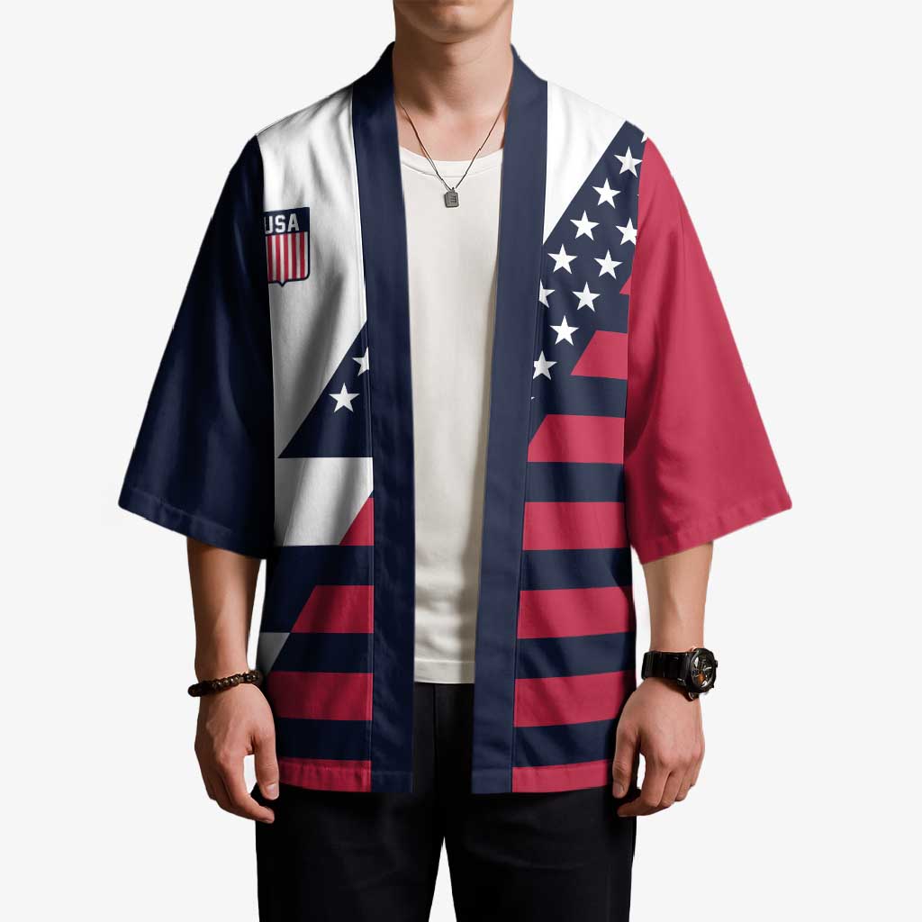Custom World Soccer United States 2026 Kimono Simple Stars and Stripes - Wonder Print Shop
