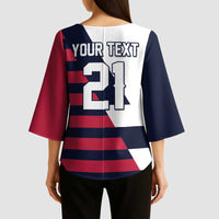Custom World Soccer United States 2026 Kimono Sleeve Blouse Simple Stars and Stripes - Wonder Print Shop