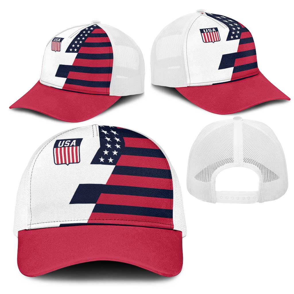 World Soccer United States 2026 Mesh Trucker Cap Simple Stars and Stripes - Wonder Print Shop