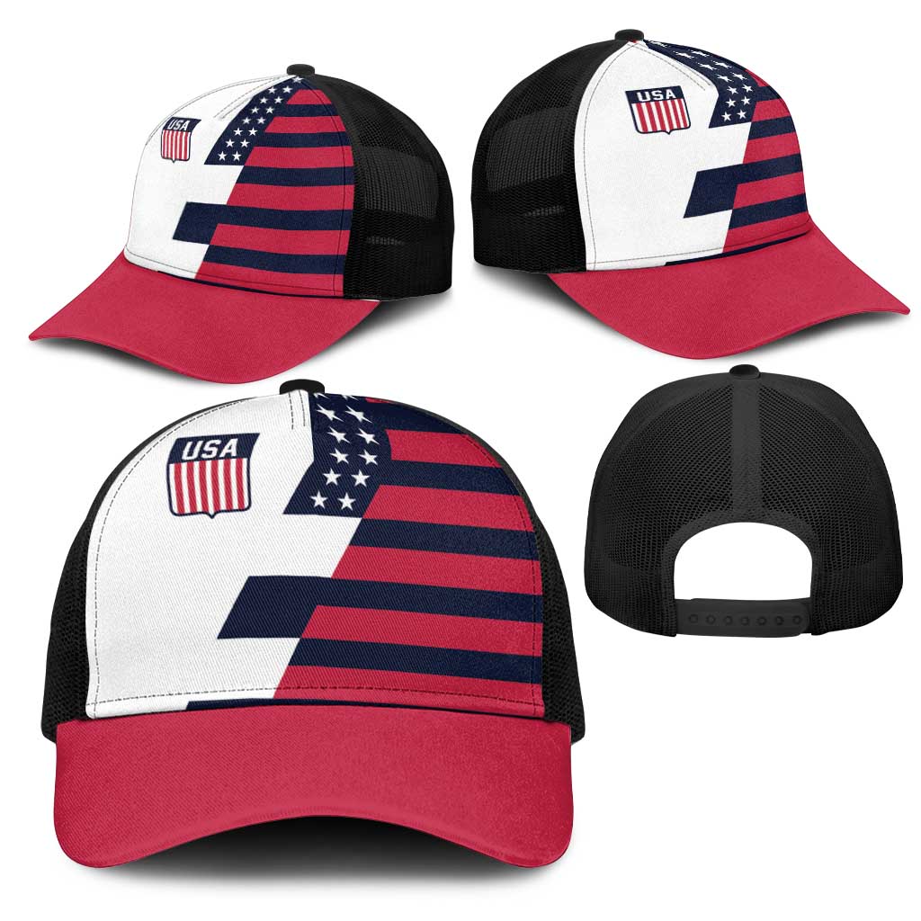 World Soccer United States 2026 Mesh Trucker Cap Simple Stars and Stripes - Wonder Print Shop