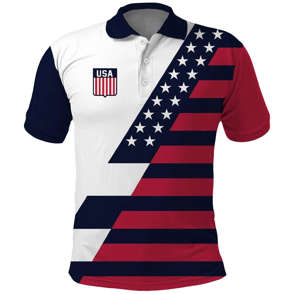 Custom World Soccer United States 2026 Polo Shirt Simple Stars and Stripes - Wonder Print Shop