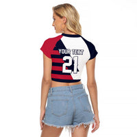 Custom World Soccer United States 2026 Raglan Cropped T Shirt Simple Stars and Stripes - Wonder Print Shop