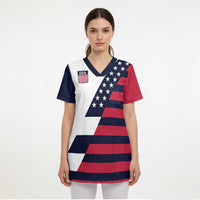 Custom World Soccer United States 2026 Scrub Top Simple Stars and Stripes - Wonder Print Shop