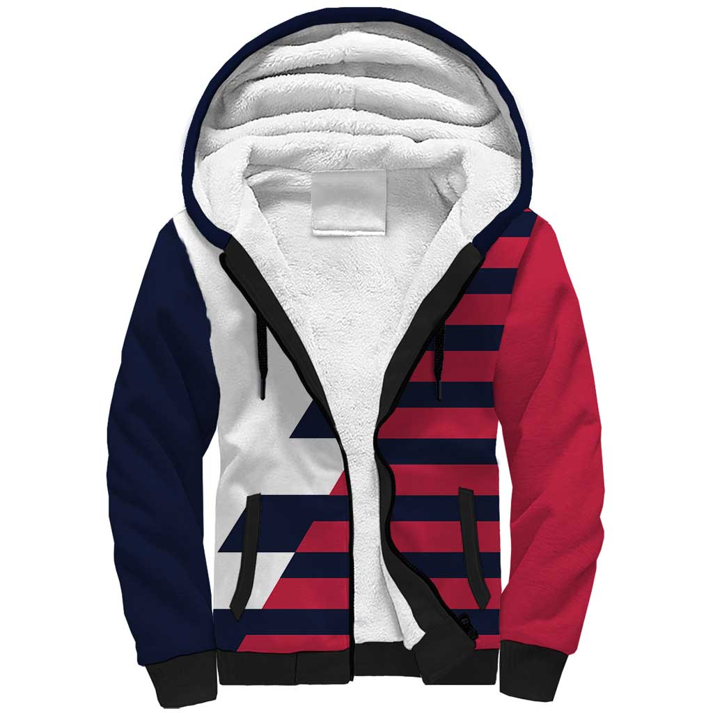 Custom World Soccer United States 2026 Sherpa Hoodie Simple Stars and Stripes - Wonder Print Shop