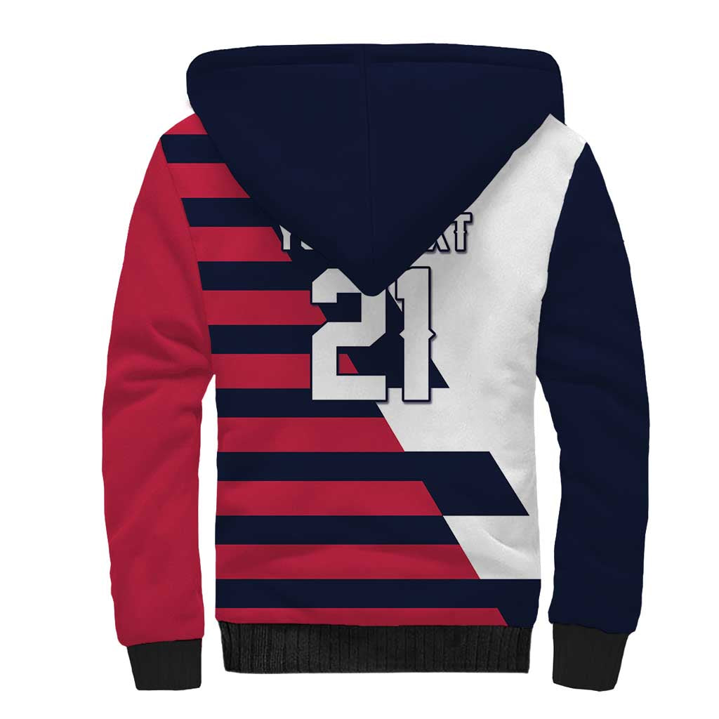 Custom World Soccer United States 2026 Sherpa Hoodie Simple Stars and Stripes - Wonder Print Shop
