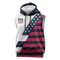 Custom World Soccer United States 2026 Sleeveless Hoodie Simple Stars and Stripes - Wonder Print Shop