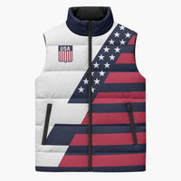 Custom World Soccer United States 2026 Sleeveless Puffer Jacket Simple Stars and Stripes - Wonder Print Shop